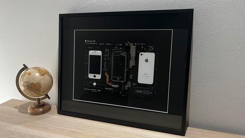 Gedemonteerde iPhone 4S wit in kader, Telecommunicatie, Mobiele telefoons | Apple iPhone, Zo goed als nieuw, 32 GB, Zonder abonnement