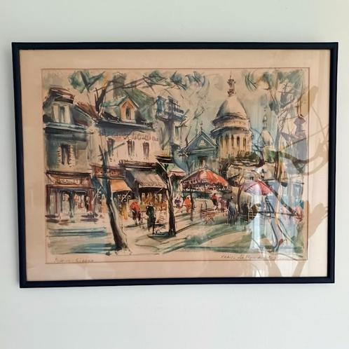 Marius Girard, Aquarel, Gesigneerd. 1960., Antiek en Kunst, Kunst | Schilderijen | Modern, Ophalen of Verzenden