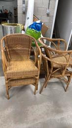 4 rieten stoelen, Tuin en Terras, Ophalen, Zo goed als nieuw