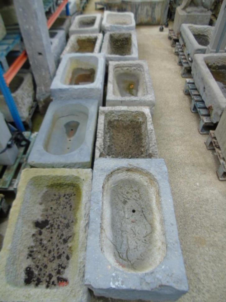 blauwe stenen trog, plantenbak, goede keuze!!, Tuin en Terras, Bloembakken en Plantenbakken, Gebruikt, Steen, Binnen, Balkon, Tuin