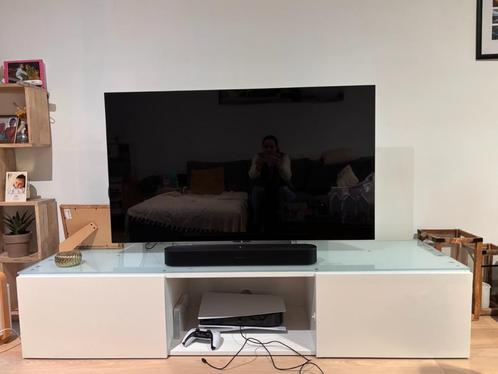 Meuble tv blanc 1m80, Huis en Inrichting, Kasten |Televisiemeubels, Zo goed als nieuw, Minder dan 100 cm, 150 tot 200 cm, 50 tot 75 cm