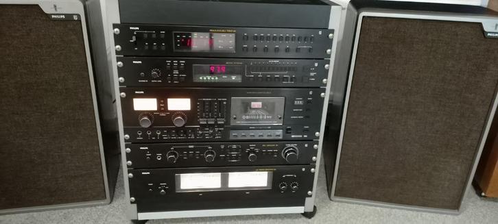 Philips stereo set, Audio, Tv en Foto, Stereoketens, Gebruikt, Cassettedeck, Tuner of Radio, Speakers, Philips, Losse componenten