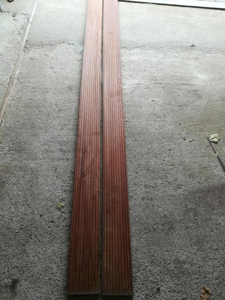 Hardhouten terrasplanken 1 zijde glad-1 zijde gegroefd, Tuin en Terras, Terrasdelen en Vlonders, Nieuw, Hout, Ophalen