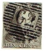 Timbre Belgique OBP n 1b brun noir (Post-0007), Enlèvement ou Envoi, Chefs d'Etat, Affranchi, Timbre-poste