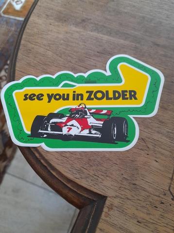 vintage retro sticker see you in zolder form.1/  29.4.1984 beschikbaar voor biedingen
