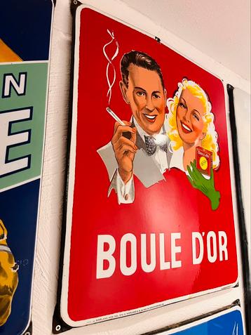 Emaille reclamebord Boule D’Or tax Brux 1951
