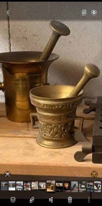 2 oude apotheek vijzels, Enlèvement ou Envoi