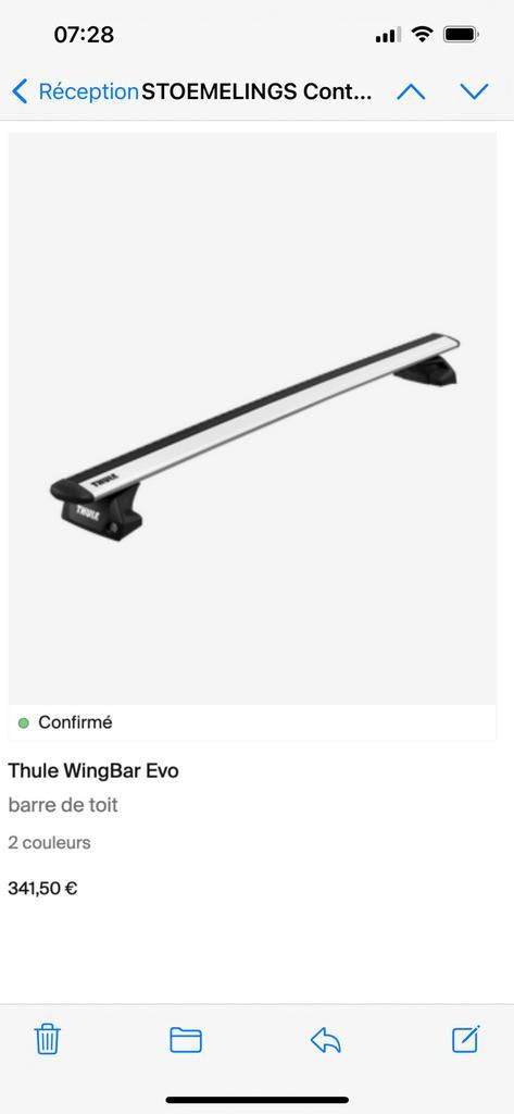 Thule  wingbar, Auto diversen, Dakdragers, Zo goed als nieuw, Ophalen