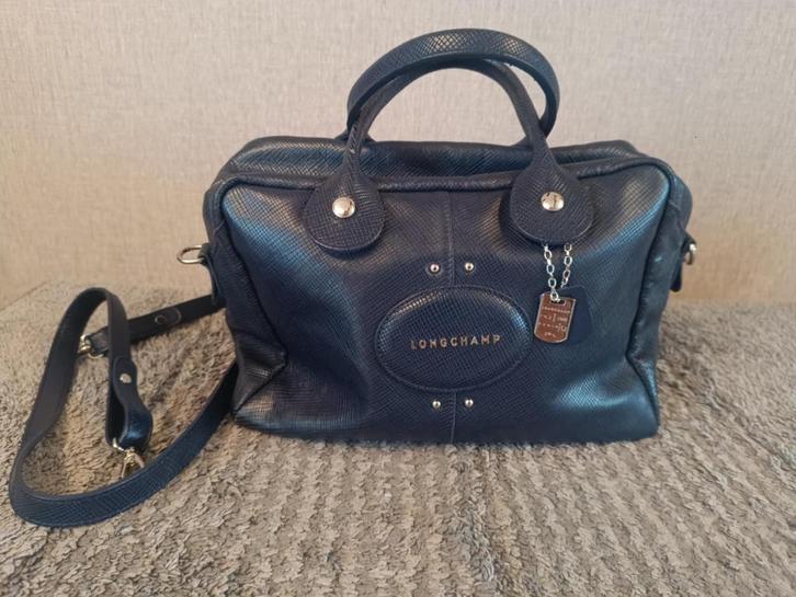 Sac à main Longchamp de la gamme Quadri bleu marine, Handtassen en Accessoires, Tassen | Damestassen, Zo goed als nieuw, Handtas