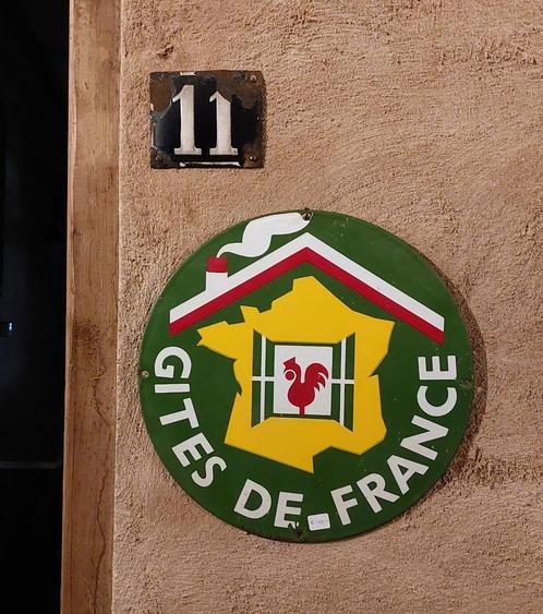 emaille bord gites de france, Verzamelen, Merken en Reclamevoorwerpen, Gebruikt, Reclamebord, Ophalen