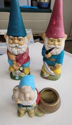 Set van 3 tuinkabouters in goede staat., Ophalen of Verzenden, Gebruikt, Overige materialen, Tuinkabouter