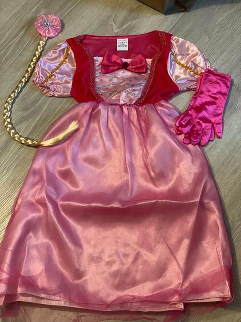 Prinsessenjurk 5 -7 jaar, met vlecht en handschoenen, Kinderen en Baby's, Carnavalskleding en Verkleedspullen, Zo goed als nieuw