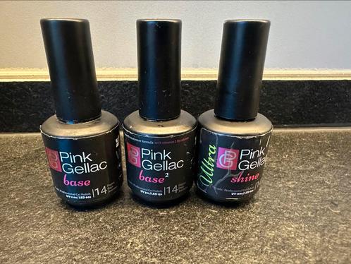 Pink Gellac base, base2 en ultra shine, Handtassen en Accessoires, Uiterlijk | Cosmetica en Make-up, Gebruikt, Ophalen