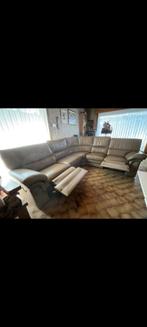 Lederen salon, Huis en Inrichting, Zetels | Zetels, Ophalen, Gebruikt, Hoekbank, 300 cm of meer