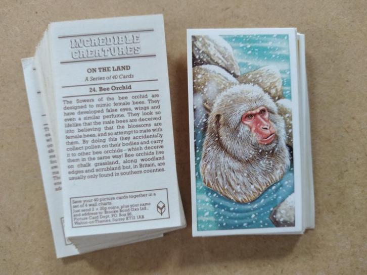Incredible Creatures complete set 40 chromos 1986 Walton, Verzamelen, Foto's en Prenten, Dier, 1980 tot heden, Ophalen of Verzenden