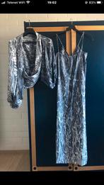 Grijs/wit zijden kleed Martine Garber, Kleding | Dames, Verzenden, Zo goed als nieuw, Maat 38/40 (M), Wit