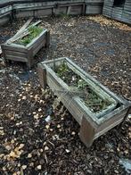 Houten bloembakken 2 stuks, Tuin en Terras, Bloembakken en Plantenbakken, Ophalen, Gebruikt, 100 cm of meer, 60 cm of meer