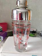 Vintage shaker van helder glas met cocktailrecepten, Nieuw, Overige typen