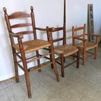 3 chaises anciennes pour enfants avec sièges en osier, Enlèvement