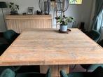Steigerhoute, vierkante tafel voor 8 personen, Huis en Inrichting, Ophalen, Zo goed als nieuw, Vijf personen of meer, Vierkant