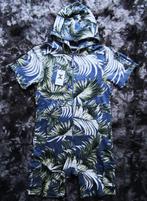 Onepiece Vintage Palm Leaf Short Jumpsuit Maat Large - Nieuw, Maat 52/54 (L), Blauw, Overige typen, Nieuw