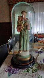 Sint-Antonius beeld met stolp – vintage religieus beeld, Antiek en Kunst, Ophalen