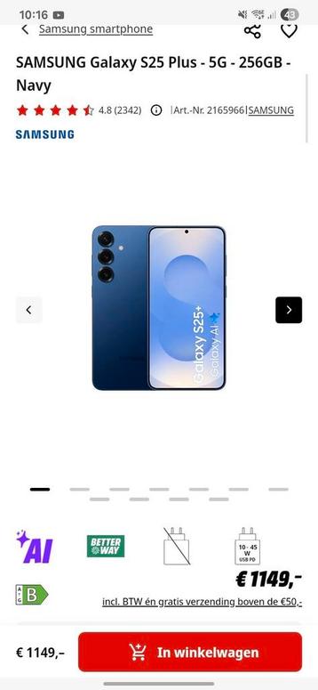 Samsung s25 plus nieuwstaat  beschikbaar voor biedingen
