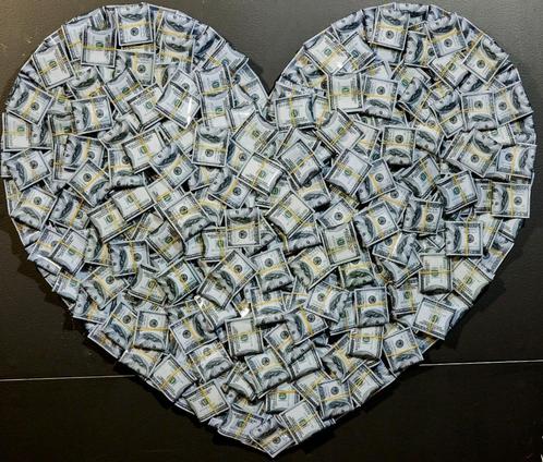 Dollar Heart van Ghost Art, Antiek en Kunst, Kunst | Schilderijen | Modern, Ophalen of Verzenden