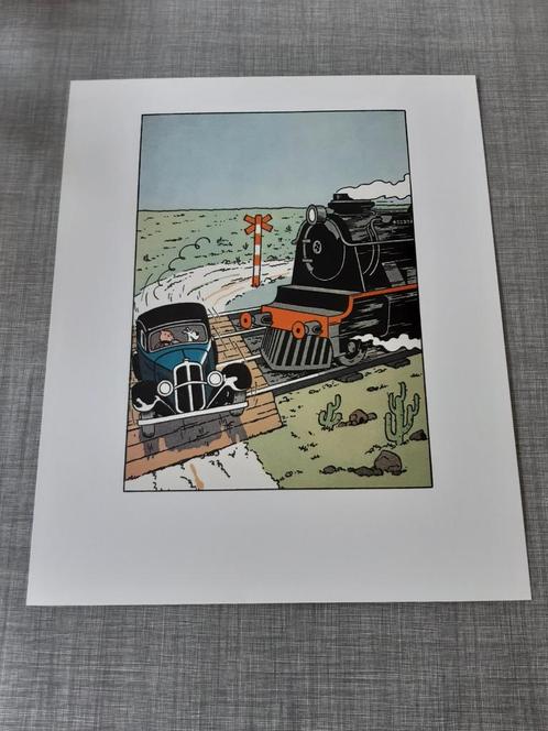 Tintin belle lithographie/sérigraphie sur papier épais, Antiquités & Art, Art | Lithographies & Sérigraphies, Enlèvement ou Envoi