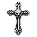 Pendentif en acier inoxydable en forme de croix avec crâne /, Autres matériaux, Enlèvement ou Envoi, Argent, Neuf