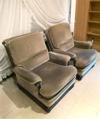 Lot de 2 fauteuils en velours vert avec coussins épais, Moins de 150 cm, Banc droit, Une personne, Enlèvement