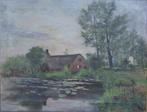 August De Bats (1856-1937): Landschap (O/D, 83 x 68 cm), Antiek en Kunst, Ophalen of Verzenden