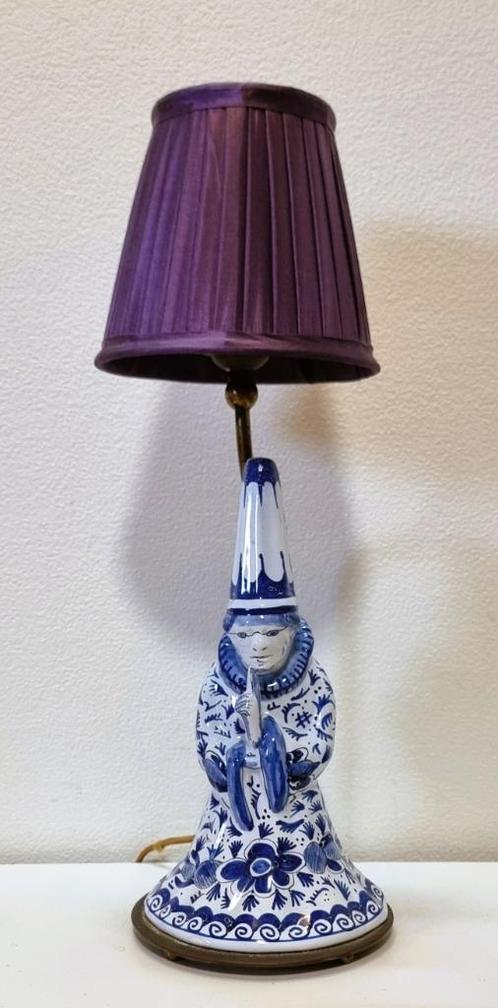 Delfts aardewerk, tafellamp De Griekse A. - Pieter Kocx., Huis en Inrichting, Lampen | Tafellampen, Zo goed als nieuw, Minder dan 50 cm