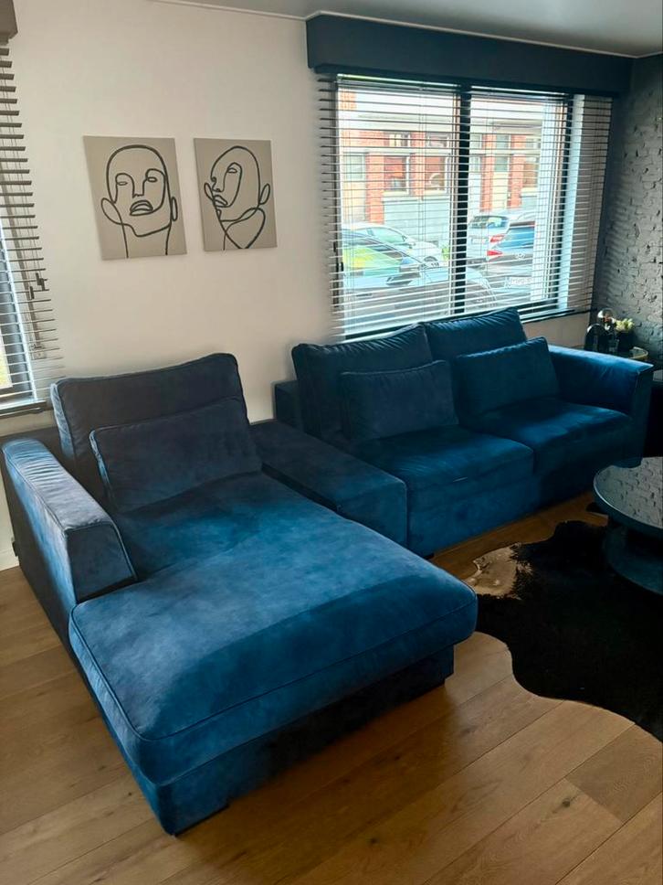 Zetel met chaise longue - Room 108 - nieuwstaat, Huis en Inrichting, Zetels | Zetels en Chaises Longues, Zo goed als nieuw, Hout