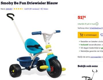 Tricycle SMOBY Be Fun_ disponible aux enchères