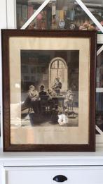 Prachtige antieke kader La famille heureuse, Ophalen of Verzenden