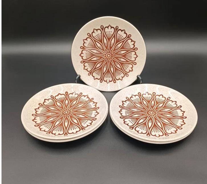 Retro Biltons borden set van 5:  gemaakt in Engeland, Huis en Inrichting, Keuken | Servies, Bord(en), Keramiek, Ophalen