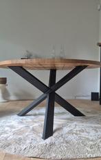TABLE RONDE CHENE ET FER, Maison & Meubles, 100 à 150 cm, Métal, Rond, Comme neuf