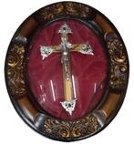 Christus in ovale kader met gebogen glas., Ophalen