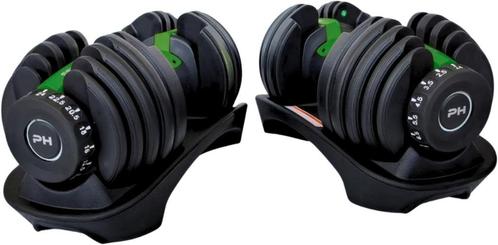 PH Fitness Verstelbare Dumbells Set 24KG Donker Groen 2 STUK, Sport en Fitness, Fitnessmaterialen, Nieuw, Dumbbell, Armen, Benen