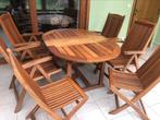 Tuinset teak Tafel en 6 stoelen, Tuin en Terras, Ophalen, Tuinset