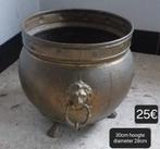 koperen pot met leeuwenkoppen, Antiquités & Art, Antiquités | Bronze & Cuivre, Enlèvement ou Envoi
