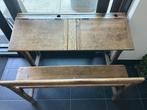 Houten vintage schoolbank, Huis en Inrichting, Ophalen, Gebruikt, Bureau