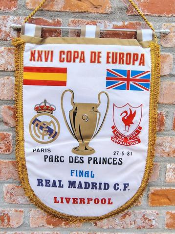 Real Madrid - fc Liverpool finale 1981 wimpel vaantje vlag, Enlèvement ou Envoi