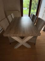Table de salle à manger avec 6 chaises, Maison & Meubles, Comme neuf, 100 à 150 cm, Rectangulaire, 200 cm ou plus