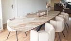 Marmeren eettafel, Huis en Inrichting, Ophalen, Modern, industrieel, 100 tot 150 cm, Vijf personen of meer
