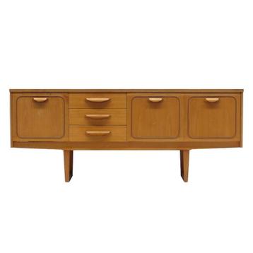 Vintage teak design dressoir met stijlvolle handgrepen '60 beschikbaar voor biedingen