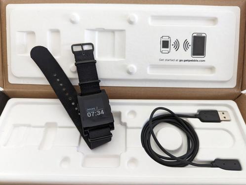 Pebble Smartwatch Kickstarter Edition, Handtassen en Accessoires, Smartwatches, Nieuw, Zwart, Ophalen of Verzenden