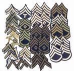 US WWII Chevrons, PFC, Sergeant, rayon & wool (Lot 2), Ophalen of Verzenden, Landmacht, Kleding of Schoenen
