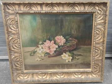 Huile sur toile fleurs signe ch macait 1914 beschikbaar voor biedingen